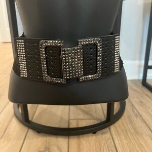 Studded Black Wide Belt